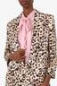 L'Agence Leopard Print Silk Blazer Size 2