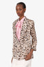 L'Agence Leopard Print Silk Blazer Size 2