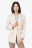 Smythe Beige/Cream Stripped Blazer Size 4