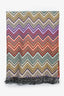 Missoni Red Multi-Colour Wool/Cashmere Chevron Throw Blanket