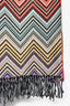 Missoni Red Multi-Colour Wool/Cashmere Chevron Throw Blanket