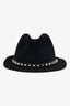 Valentino Black Wool Rock-stud Fedora size M