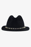 Valentino Black Wool Rock-stud Fedora size M