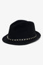 Valentino Black Wool Rock-stud Fedora size M