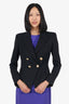 Balmain Black Wool Blazer With Gold Buttons Size 38