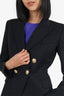 Balmain Black Wool Blazer With Gold Buttons Size 38