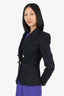 Balmain Black Wool Blazer With Gold Buttons Size 38