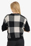 Stella McCartney Black/White Plaid Wool Open Side Sweater Size 40