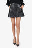 Valentino Black Leather VLNT Mini Skirt Size 42
