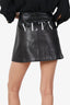 Valentino Black Leather VLNT Mini Skirt Size 42