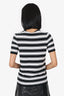 Balmain Black/White Striped Knit T-Shirt Size S