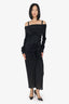 Dolce & Gabbana Black Long Sleeve Drape Dress Size 44