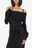 Dolce & Gabbana Black Long Sleeve Drape Dress Size 44