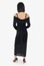 Dolce & Gabbana Black Long Sleeve Drape Dress Size 44