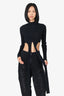 Dion Lee Black Cropped Ribbed Turtleneck Sweater Size 4