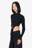 Dion Lee Black Cropped Ribbed Turtleneck Sweater Size 4