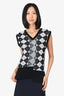 MM6 Maison Margiela Black/White Argyle Sweater Vest Size XL