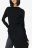 Rick Owens Black Wool High Slit Long Top FW23 Size M