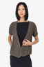 Brunello Cucinelli Grey Short Sleeve Cardigan Size S