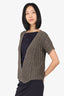 Brunello Cucinelli Grey Short Sleeve Cardigan Size S