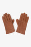 Hermès Brown Lambskin Bastille Gloves Size 7