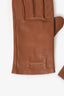 Hermès Brown Lambskin Bastille Gloves Size 7
