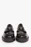 Prada Black Brushed Leather Plaque Mule Loafers Size 6 Mens
