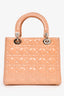 Christian Dior 2012 Nude Patent Cannage Leather Medium 'Lady Dior' w/ Strap