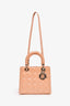 Christian Dior 2012 Nude Patent Cannage Leather Medium 'Lady Dior' w/ Strap