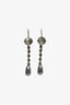 Miu Miu Grey Crystal Faux Pearl Long Drop Earrings