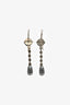 Miu Miu Grey Crystal Faux Pearl Long Drop Earrings