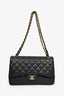Pre-Loved Chanel™ 2021 Black Caviar Leather Jumbo Double Flap Bag GHW