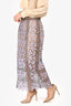 Self-Portrait Blue/Tan Embroidered Floral Maxi Skirt Size 6