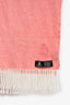 Lanvin White/Pink Alpaca Wool Scarf