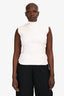 Lanvin White Sleeveless Neoprene Top Size 42