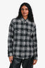 Saint Laurent Black/White Plaid Button Down Shirt Size S