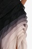 Halston Heritage Black/Grey Ombre Pleated Gown Size 4
