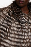 Inochi Brown Fox Fur Shawl Jacket Size 46