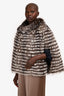 Inochi Brown Fox Fur Shawl Jacket Size 46