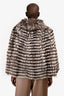 Inochi Brown Fox Fur Shawl Jacket Size 46