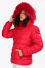 Moncler Pink Down 'Badyfur' Fur Hooded Jacket Size 3