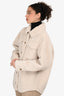Maje Beige Faux Sherpa Teddy Shacket Size 38