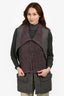 Vera Wang Grey Wool Purple Mohair Long Vest Size 4