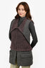 Vera Wang Grey Wool Purple Mohair Long Vest Size 4