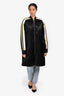 Victoria Victoria Beckham Black/Yellow Stripe Satin Zip Midi Jacket Size 10