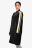 Victoria Victoria Beckham Black/Yellow Stripe Satin Zip Midi Jacket Size 10