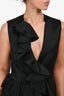 Viktor & Rolf Black Satin Ruffle Sleeveless Top Size 42