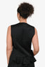 Viktor & Rolf Black Satin Ruffle Sleeveless Top Size 42