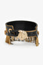 Versace Black/Gold Toned Metal Fringe Choker + Bracelet Set