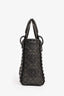 Christian Dior 2018 Black Embellished Cannage Mini Lady Dior Top Handle with Chain Strap